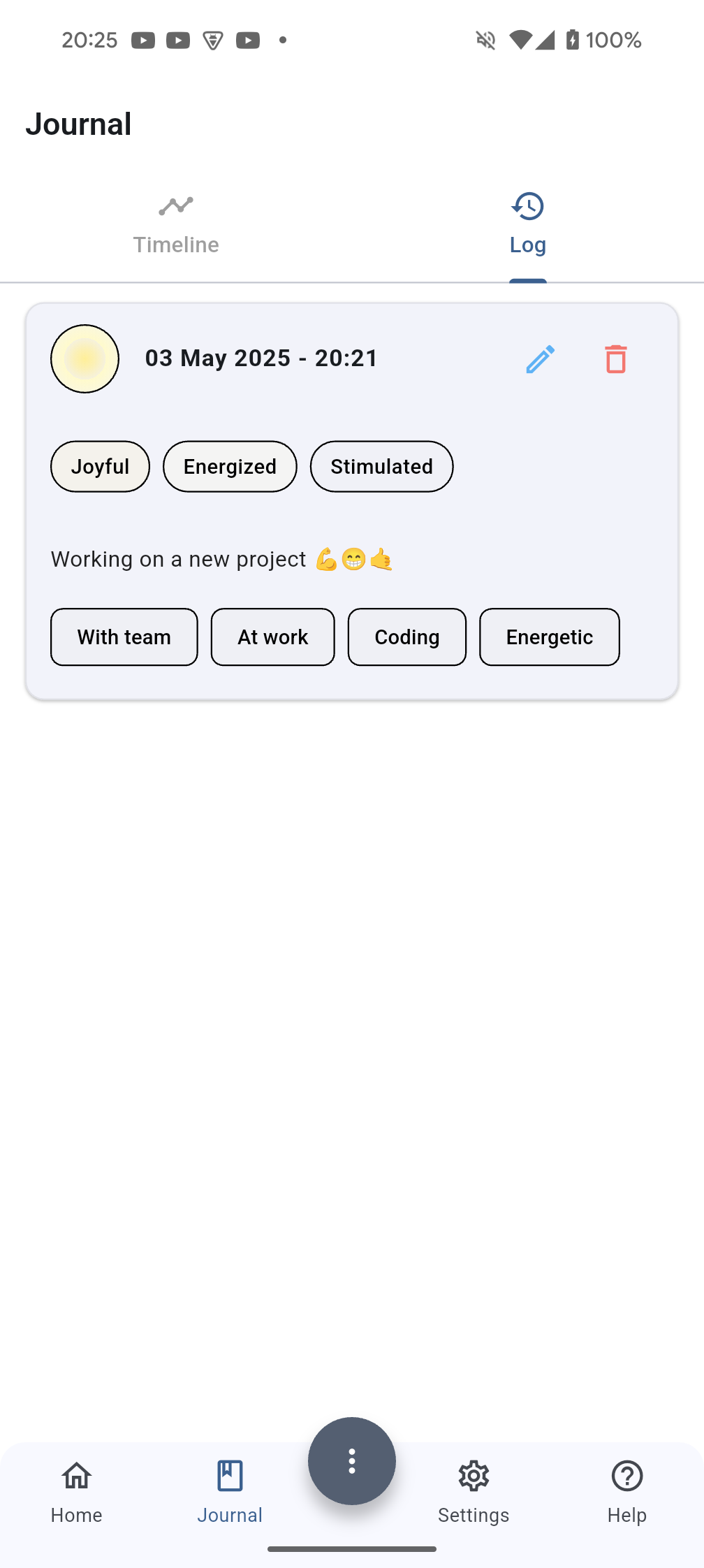 Moodaura mood calendar view